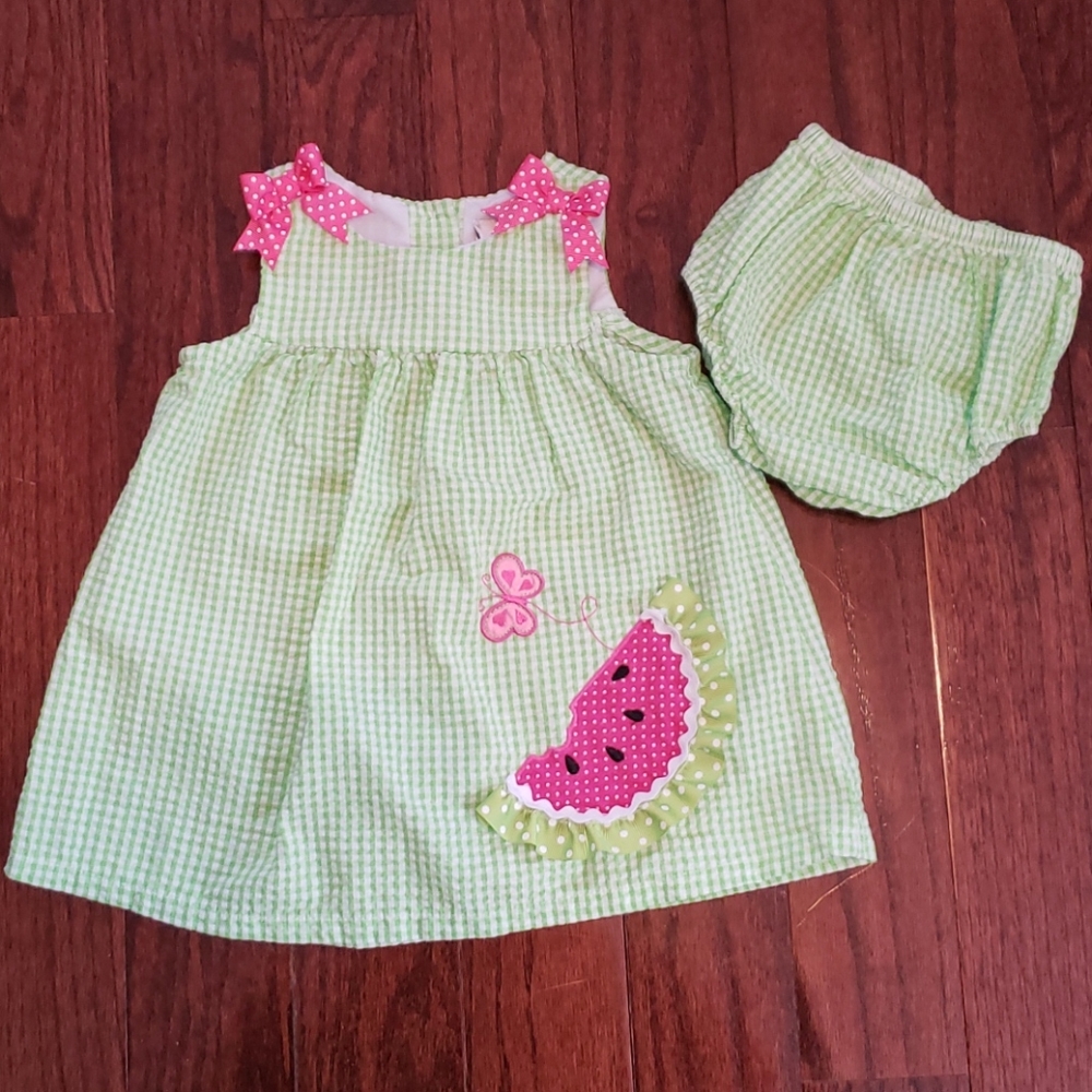 Rare Editions seersucker watermelon dress 🍉